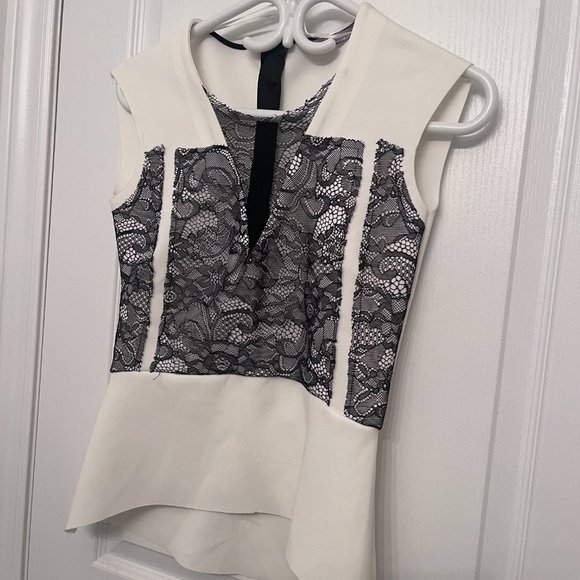 Zara Peplum Blouse with Lace Detailing - Picture 1 of 2